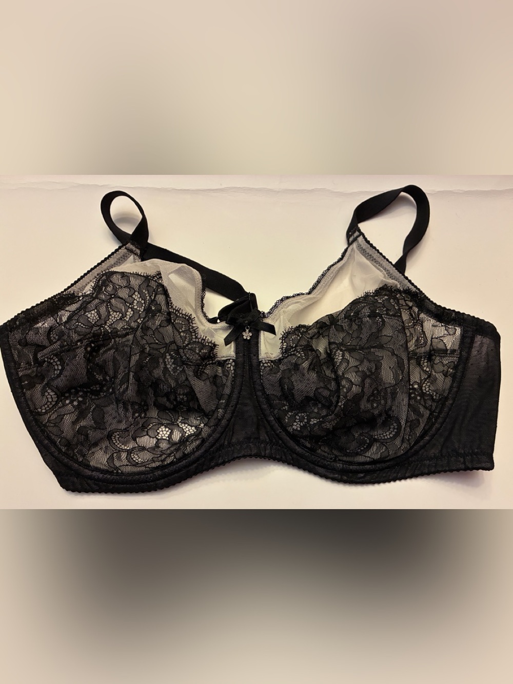 Wacoal Black Lace Underwire Bra with Sheer Accents